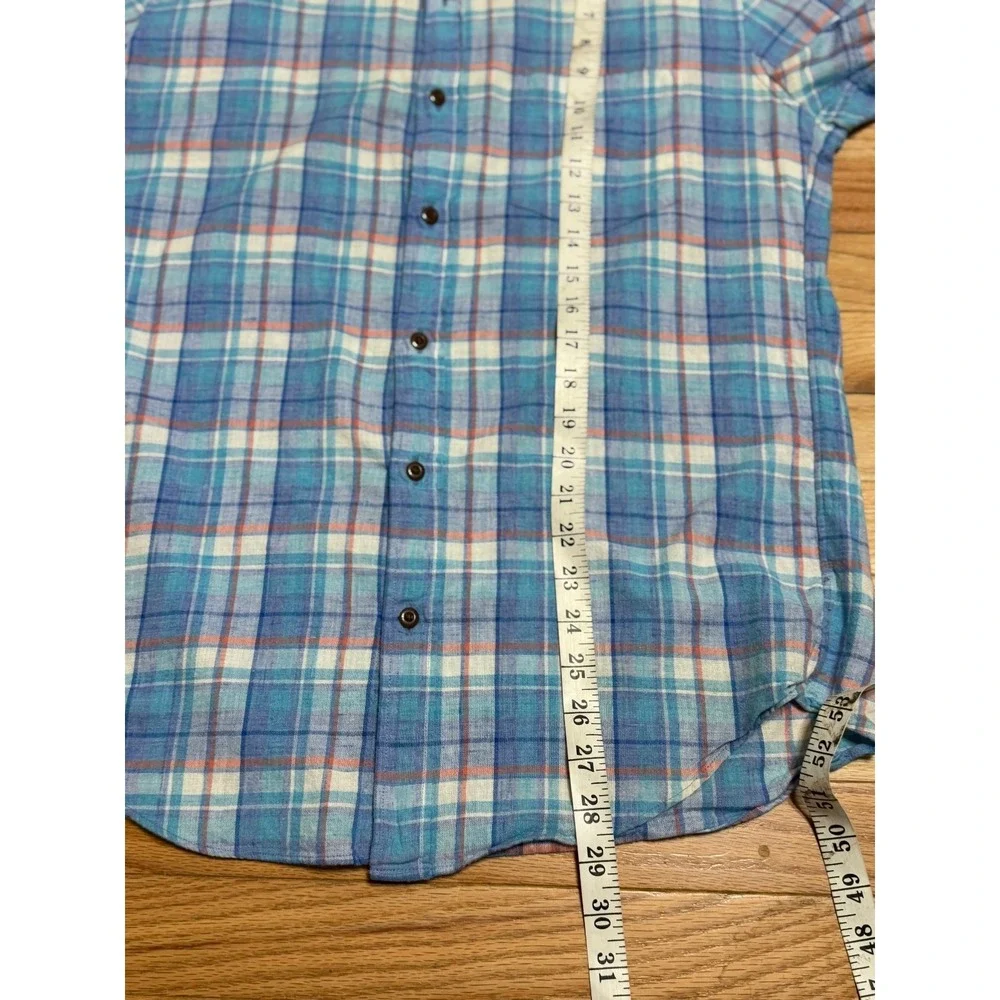 J.Crew Homespun Cotton Plaid Shirt Men Sz Medium Ivy League Preppy Office Summer